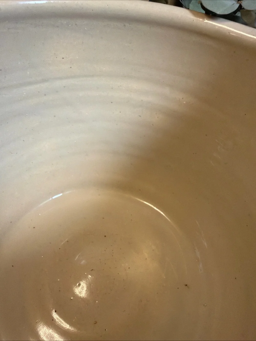 Large Marshall Pottery Bride's Batter Bowl Signed Cottage Core Blue Hearts